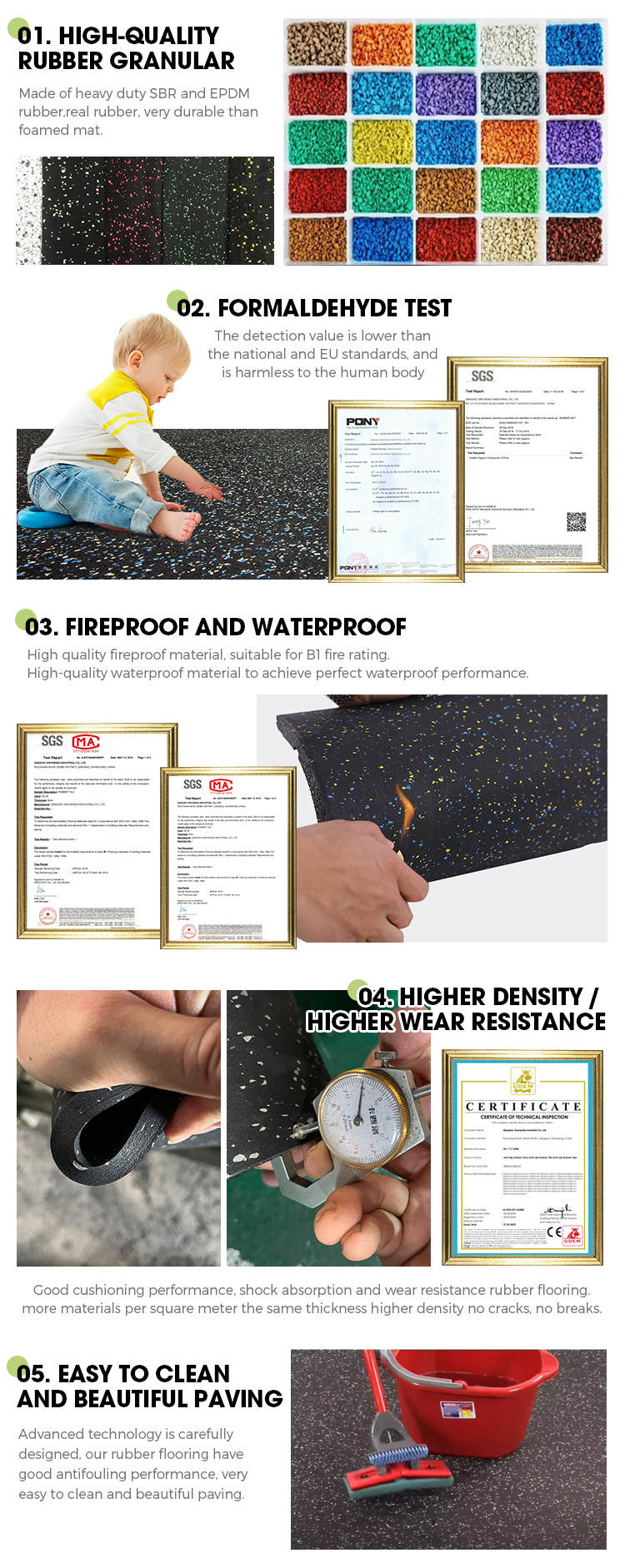 features of rubber flooring mat